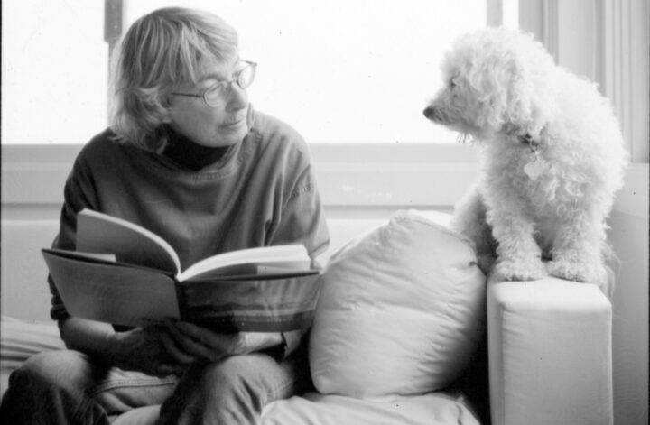 NaPoWriMo (National Poetry Writing Month) Mary Oliver with her dog